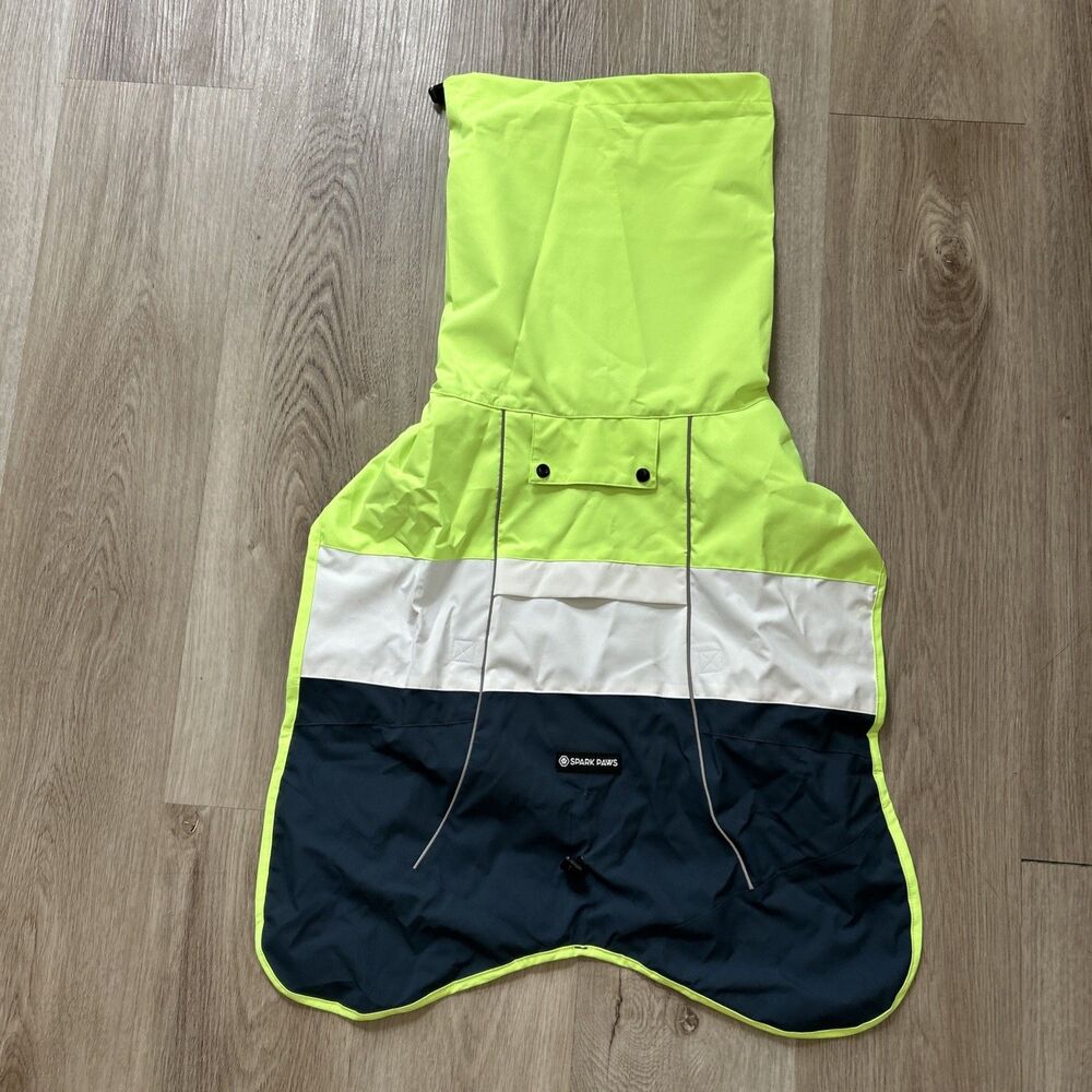 Spark Paws Dog Raincoat 2XL Waterproof Windproof Rain Jacket Reflective NEW